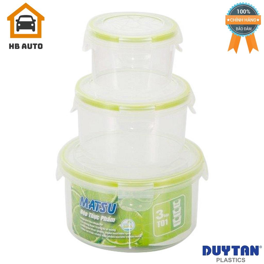 Bộ hộp nhựa tròn Duy Tân Matsu T01