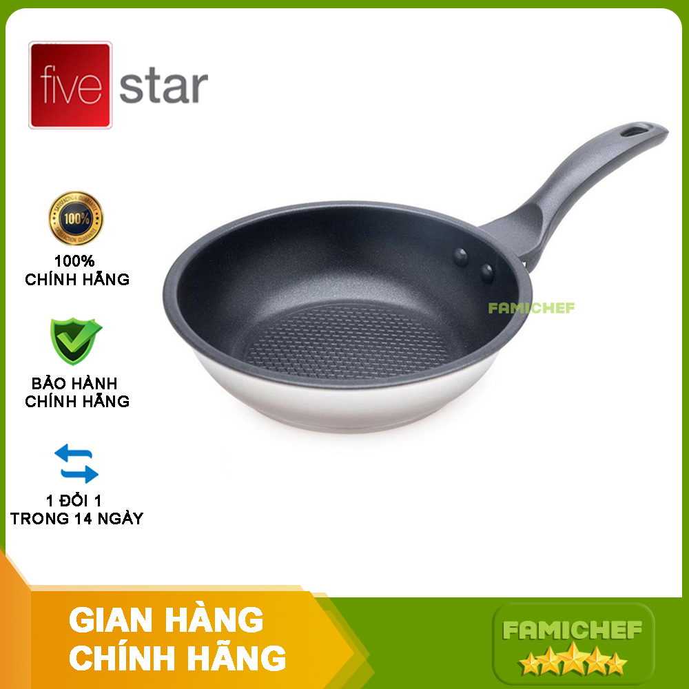 CHẢO INOX CHỐNG DÍNH FIVESTAR CKD16-3DI 16CM