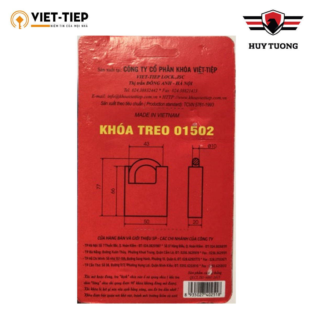 Ổ Khóa Việt Tiệp 01502