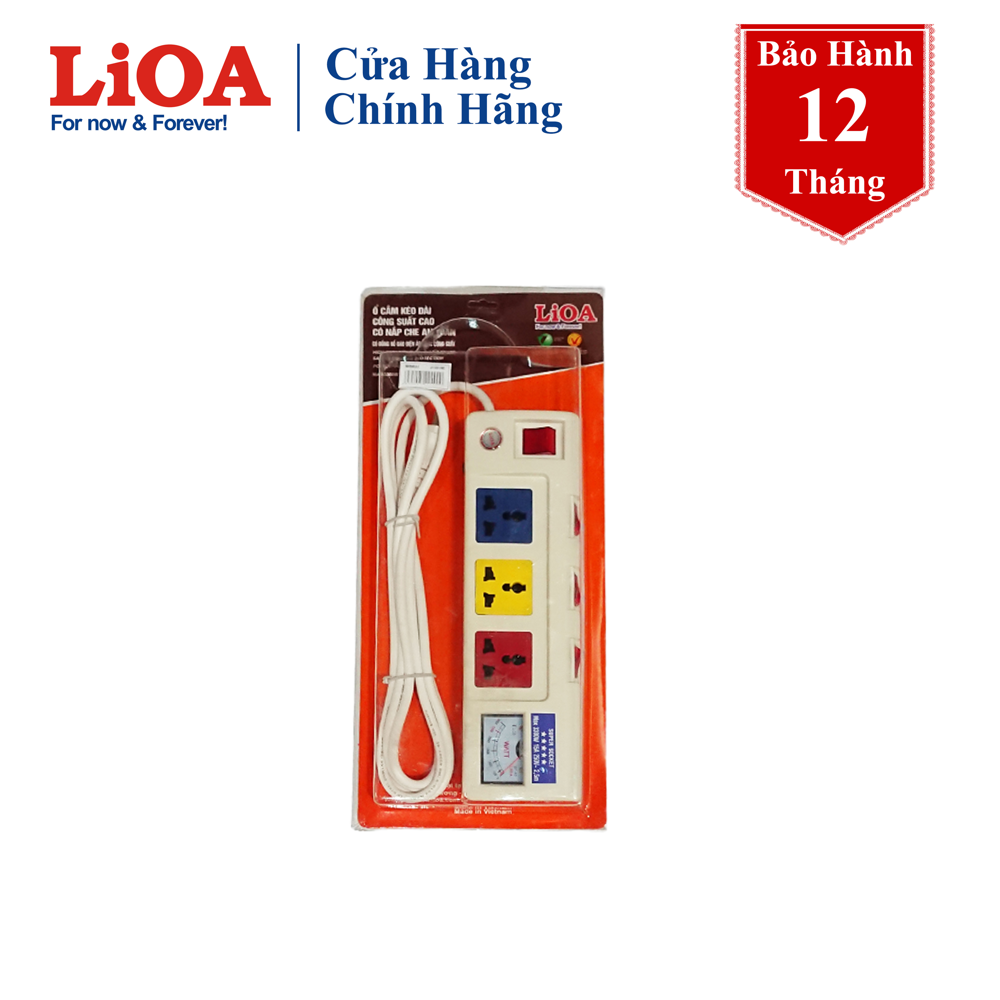 Ổ cắm công suất lớn 3 lỗ 2,5m Lioa 3OFSSA2.5-2