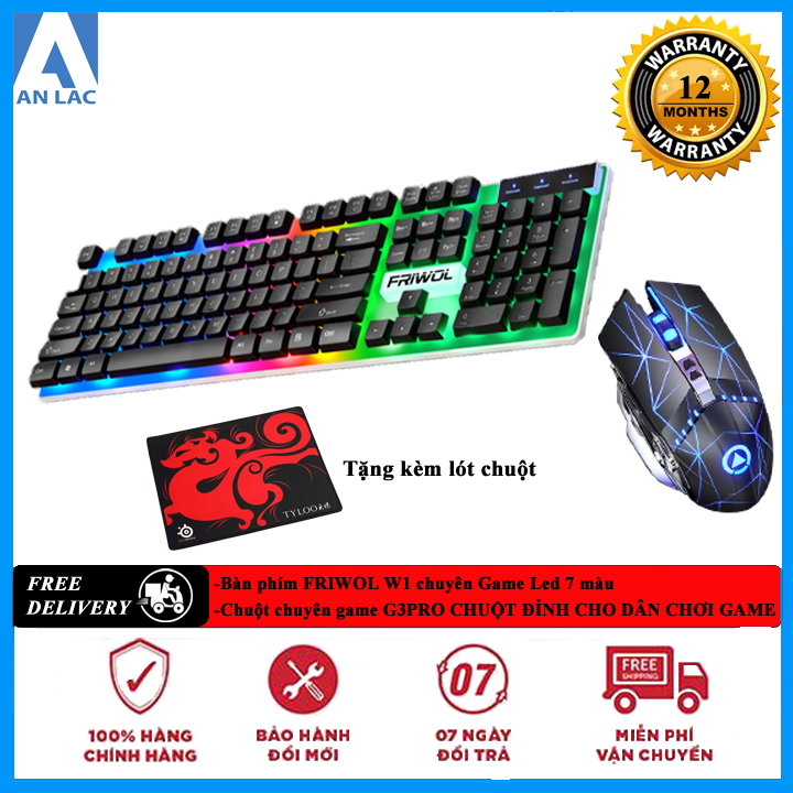 Bàn phím FRIWOL W1 chuyên Game Led 7 màu