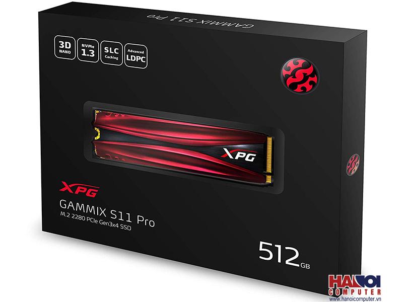 Ổ cứng SSD Adata GAMMIX S11P 512GB M.2 2280 PCIe NVMe Gen 3x4 AGAMMIXS11P-512GT-C