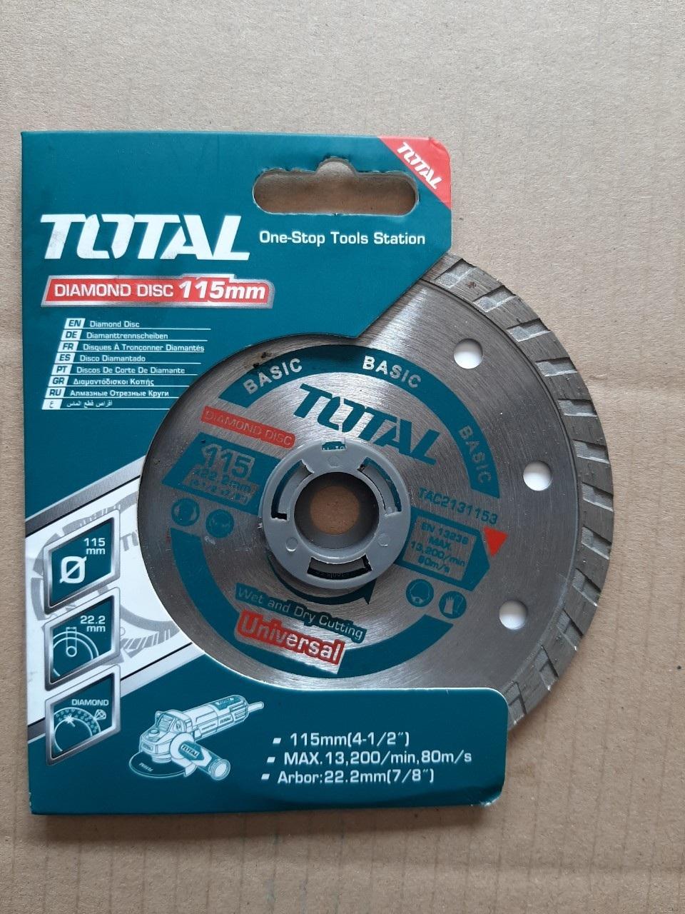 Đĩa cắt gạch khô ướt Total TAC2131153, 115x22mm