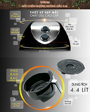 Nồi chiên không dầu Strom 4.4L