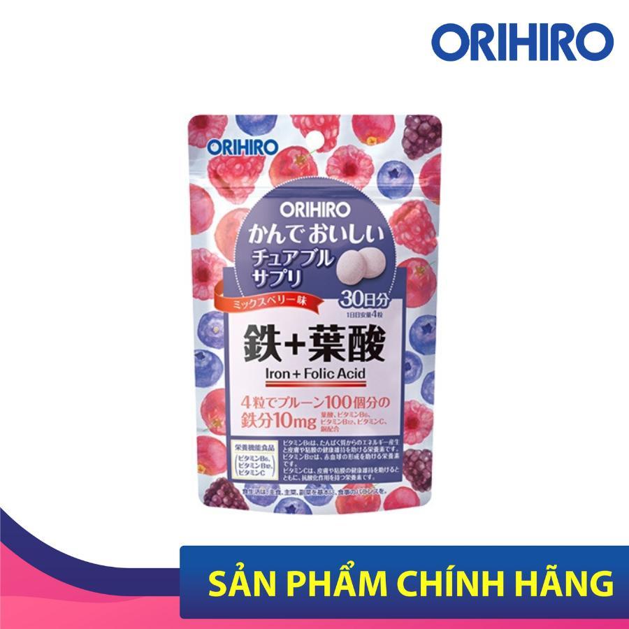 Kẹo ngậm bổ sung Sắt và Folic Acid Orihiro 120 viên