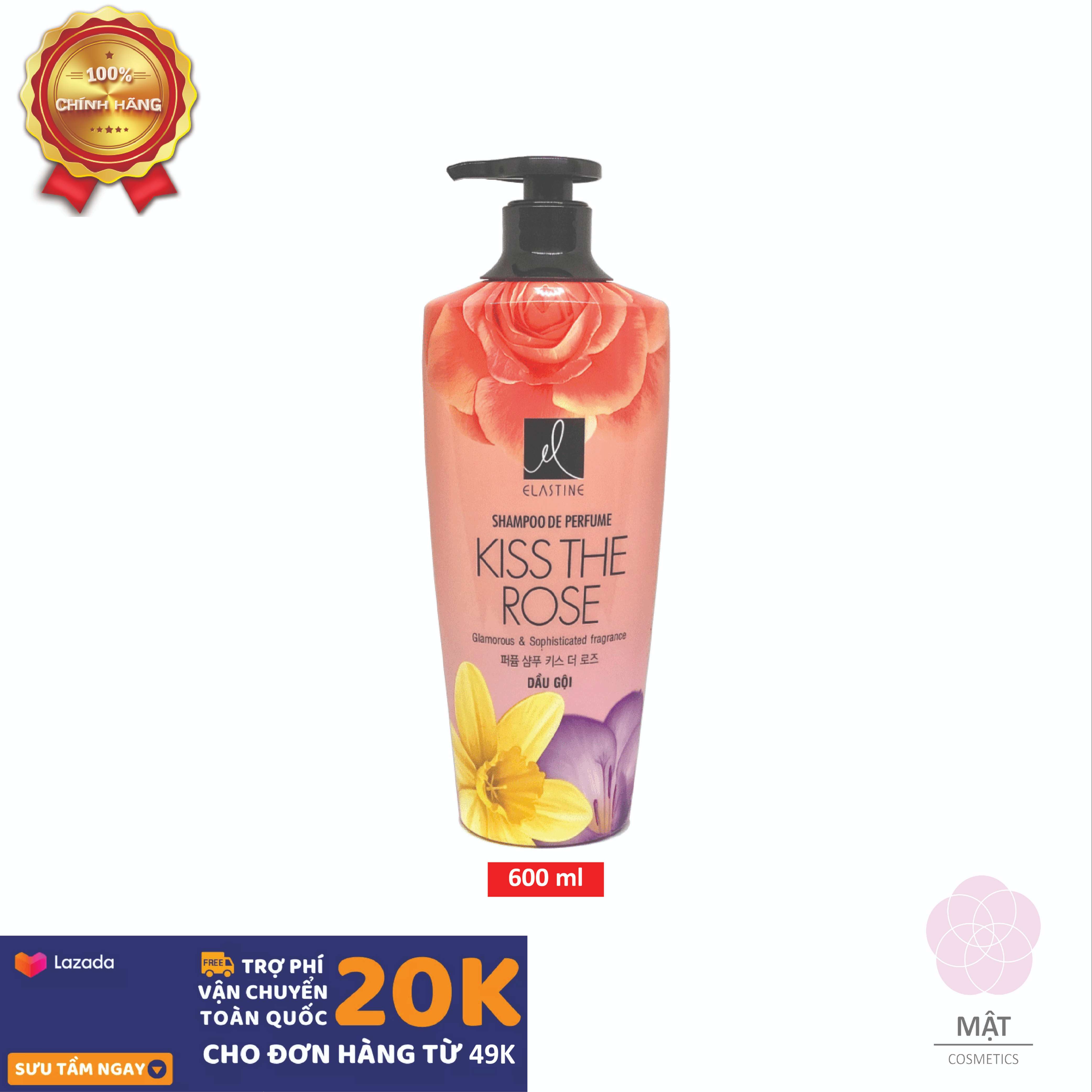 Dầu Gội Hương Hoa Nhài Và Hoa Hồng Elastine Kiss The Rose 600ml