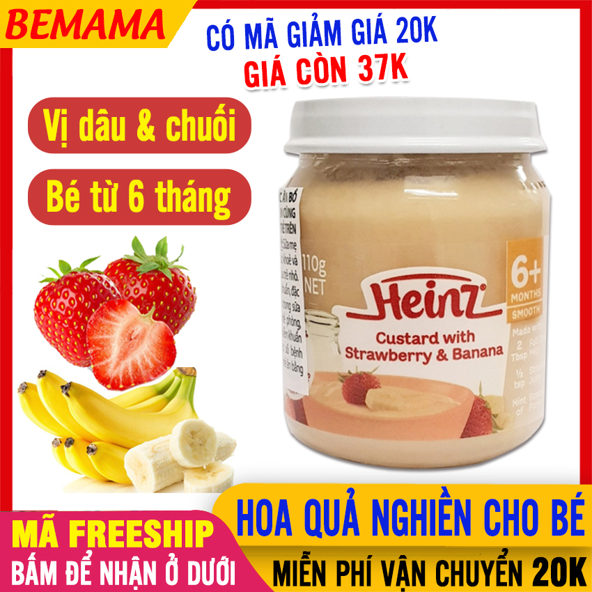 Dinh dưỡng đóng lọ Heinz trái cây 110g 6m+