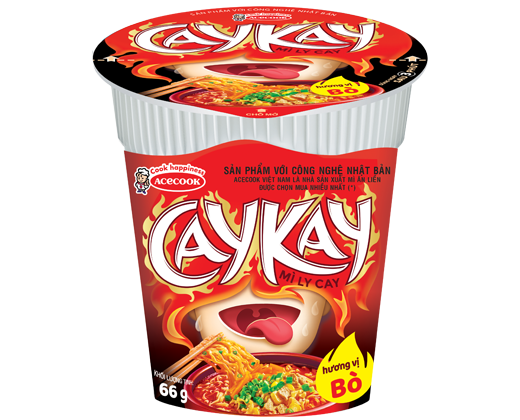 Mì Caykay bò cay 66g thùng 24 ly