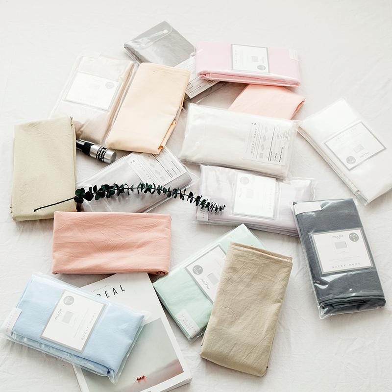 Bắc Âu Phong Cách Nhật Bản Giản Lược Màu 100% Cotton Vỏ Gối Dạng Bì Thư Vỏ Gối Một Chiếc Người Lớn Vài Cặp 2