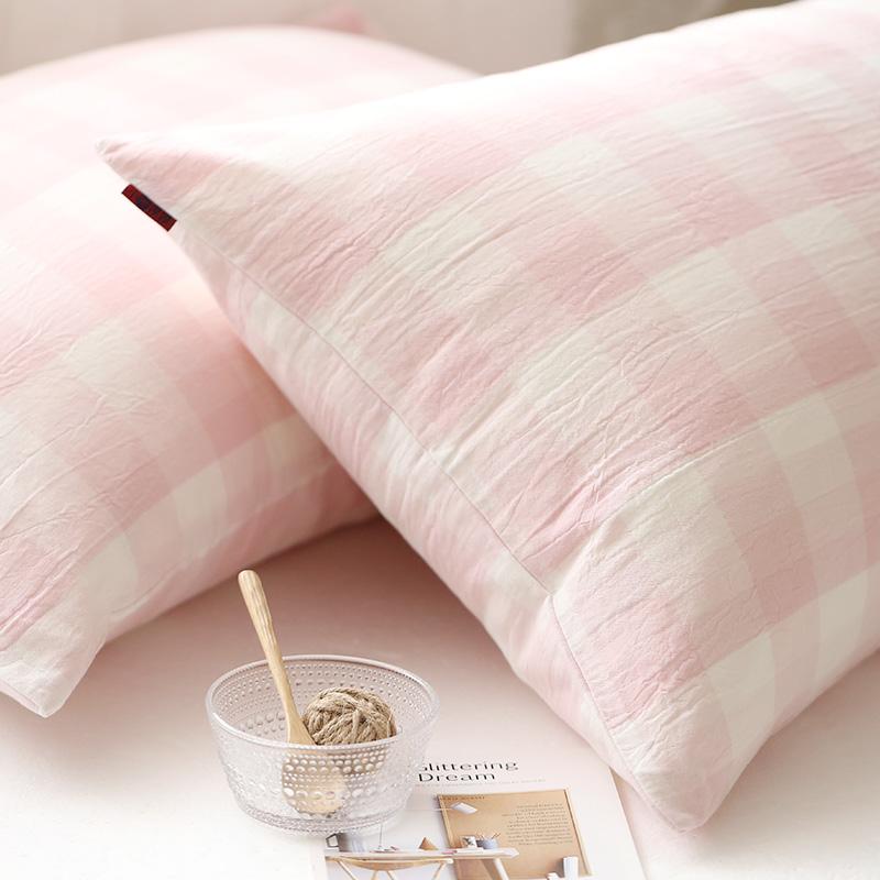 Sợi Hai Lớp Màu Xám Lá Vỏ Gối Một Chiếc 100% Cotton Màu Xanh Kẻ Sọc Vỏ Gối Thoải Mái Mềm Mại Trên Giường Cung Cấp