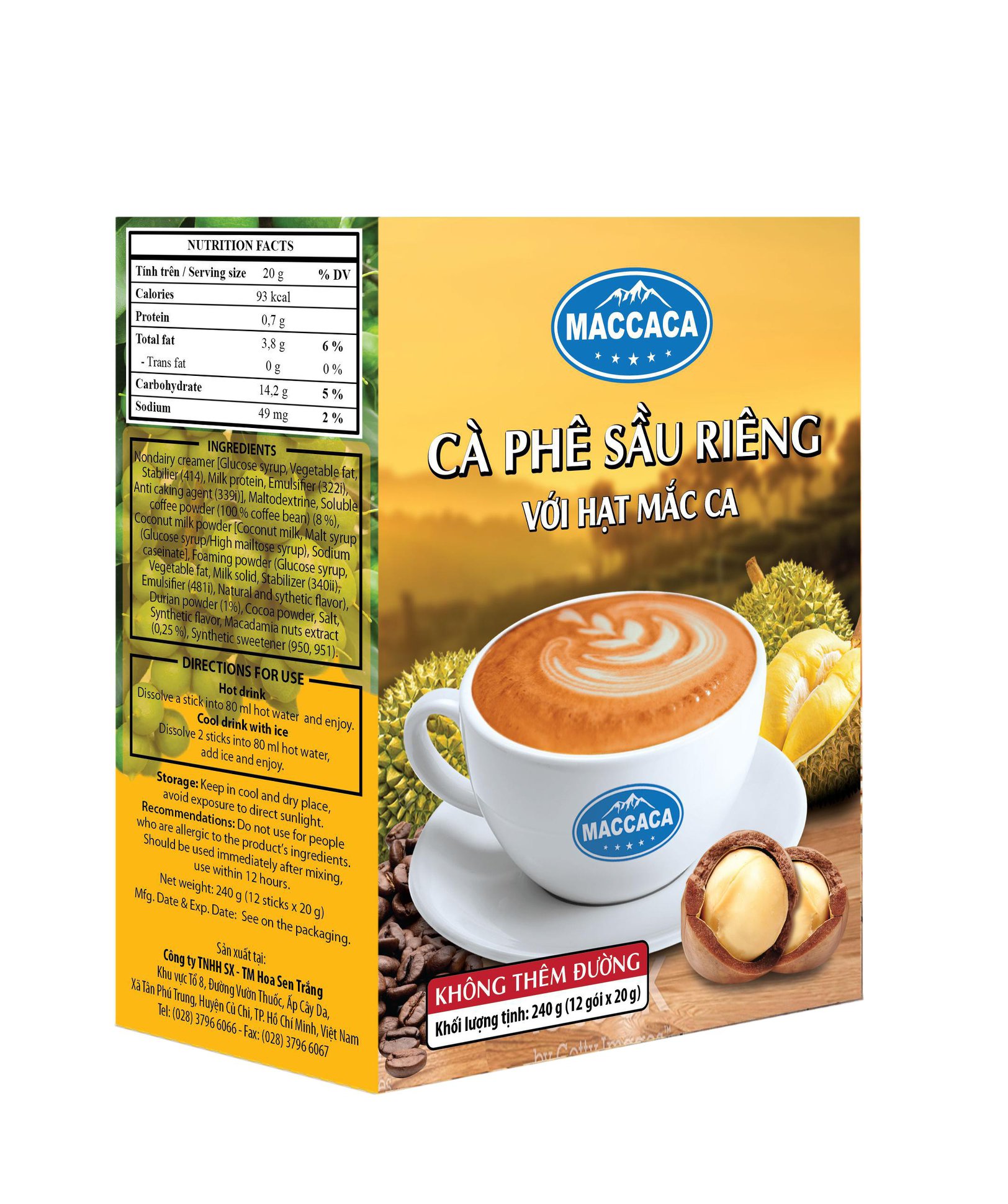 Cà phê sầu riêng Maccaca