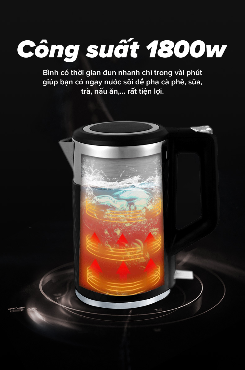 Bình đun siêu tốc Asanzo SK-1801