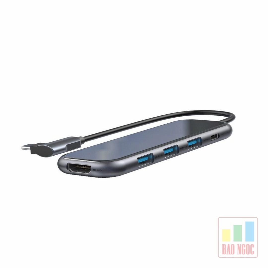 BỘ HUB CHUYỂN ĐỔI TYPE C 5 IN 1 BASEUS CAHUB-BZ0G