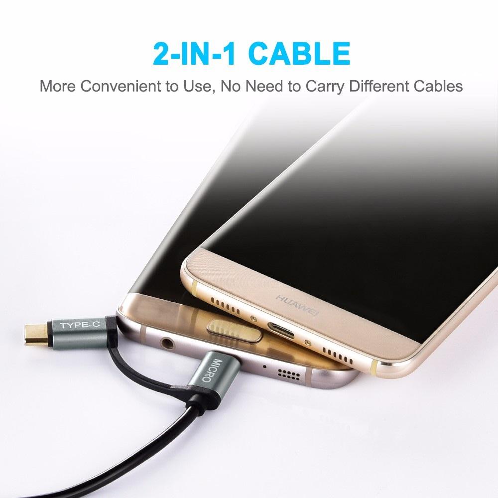 CÁP SẠC 2 TRONG 1 USB-C CHOETECH XAC0012