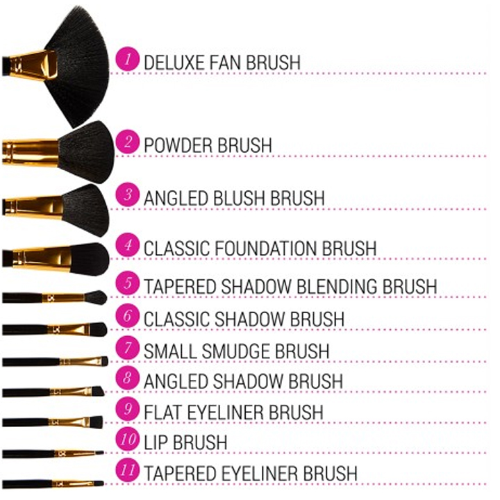 Bộ 11 Cọ BH Cosmetics Dot Collection 11 Piece Brush Set White