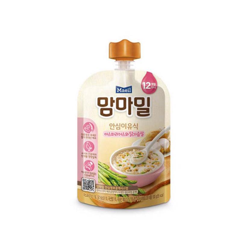 Cháo ăn dặm hữu cơ Mam'ma măng tây và thịt gà 100g