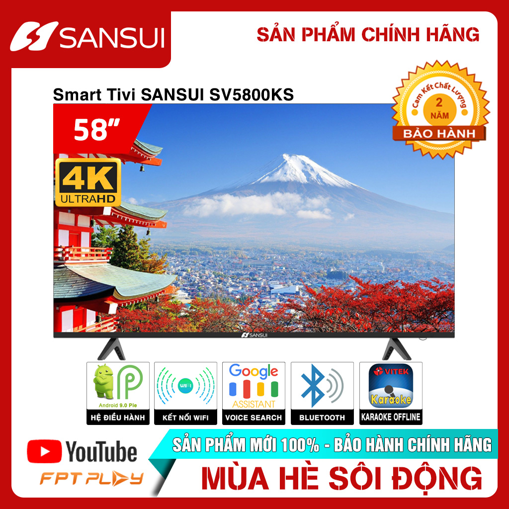 Smart Karaoke Tivi 58 inch Sansui SV5800KS LED 4K