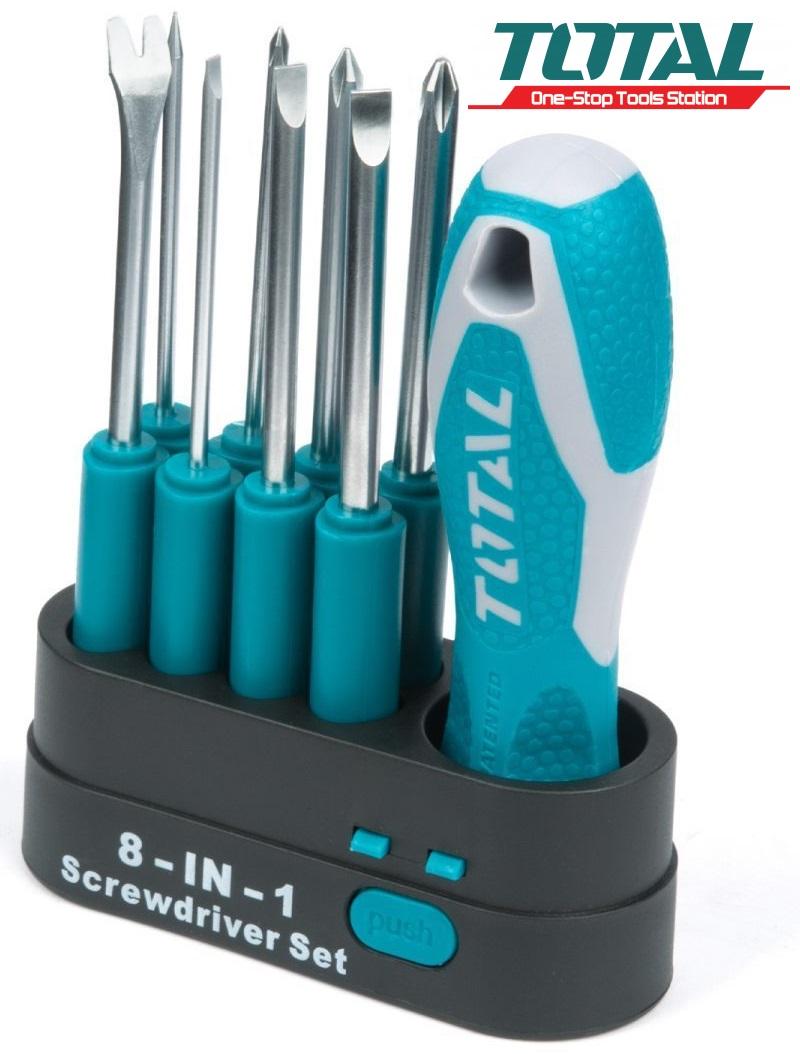 Bộ đầu tuốc nơ vít 9 chi tiết Total THT250906