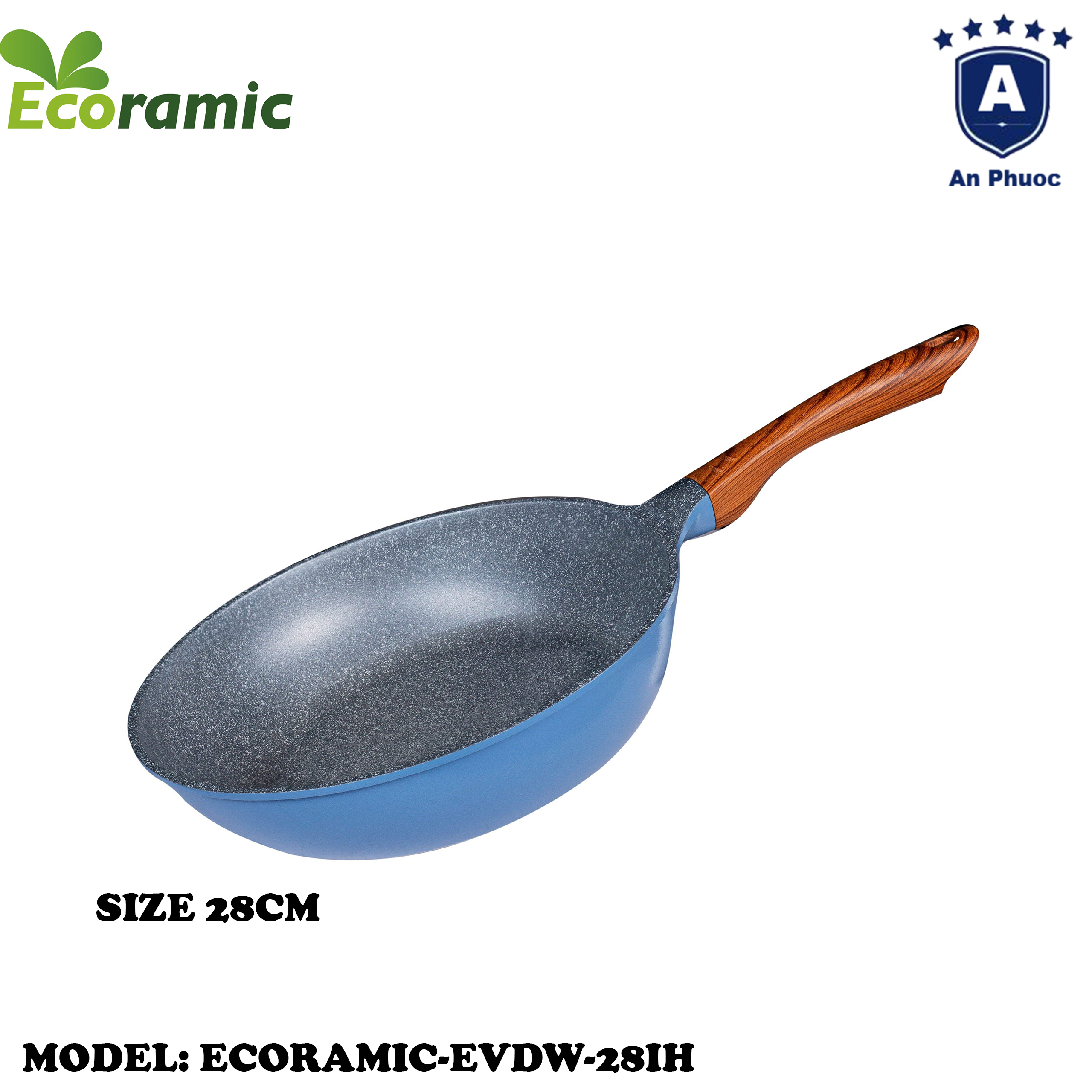 CHẢO CHỐNG DÍNH VÂN ĐÁ ECORAMIC EVDW-28IH