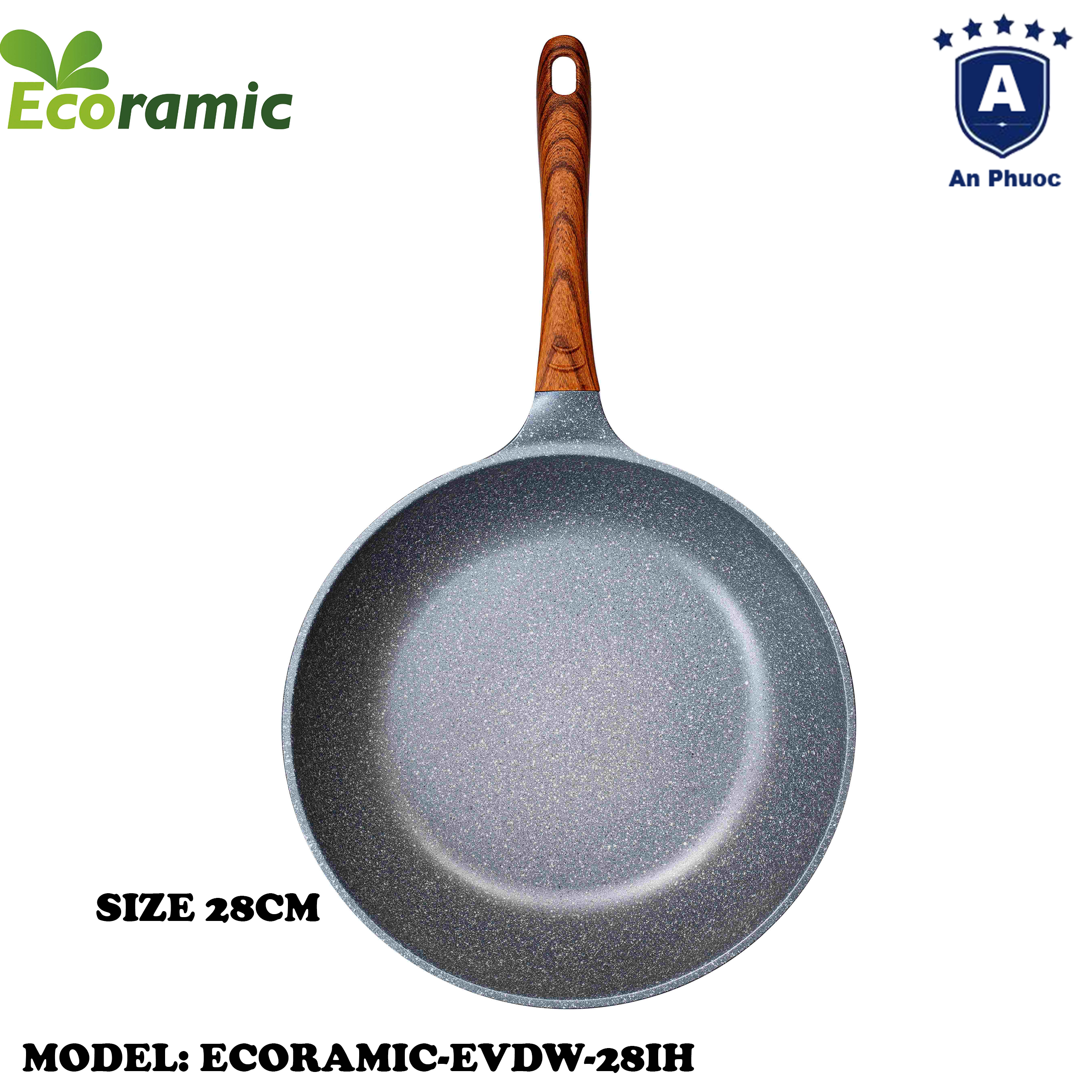 CHẢO CHỐNG DÍNH VÂN ĐÁ ECORAMIC EVDW-28IH