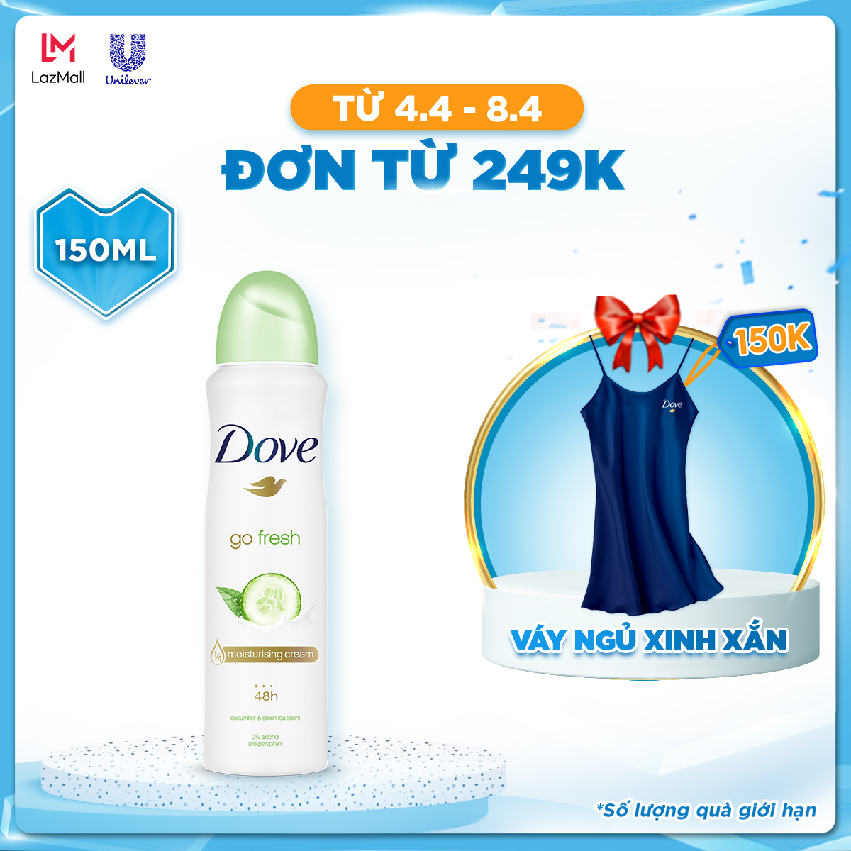 Xịt ngăn mùi Dove Go Fresh 100g