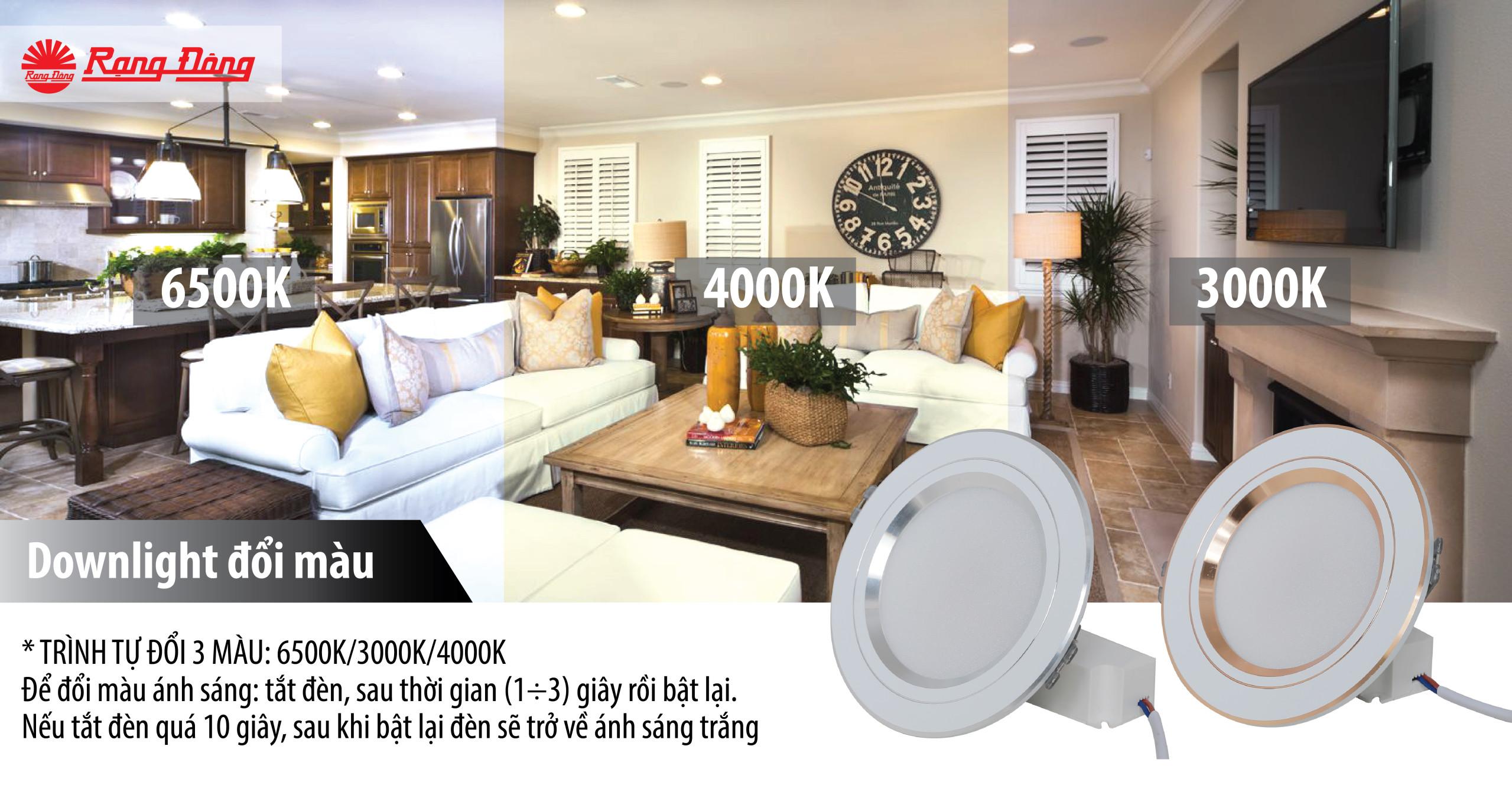 Đèn led âm trần Rạng Đông D AT10L 90/7W