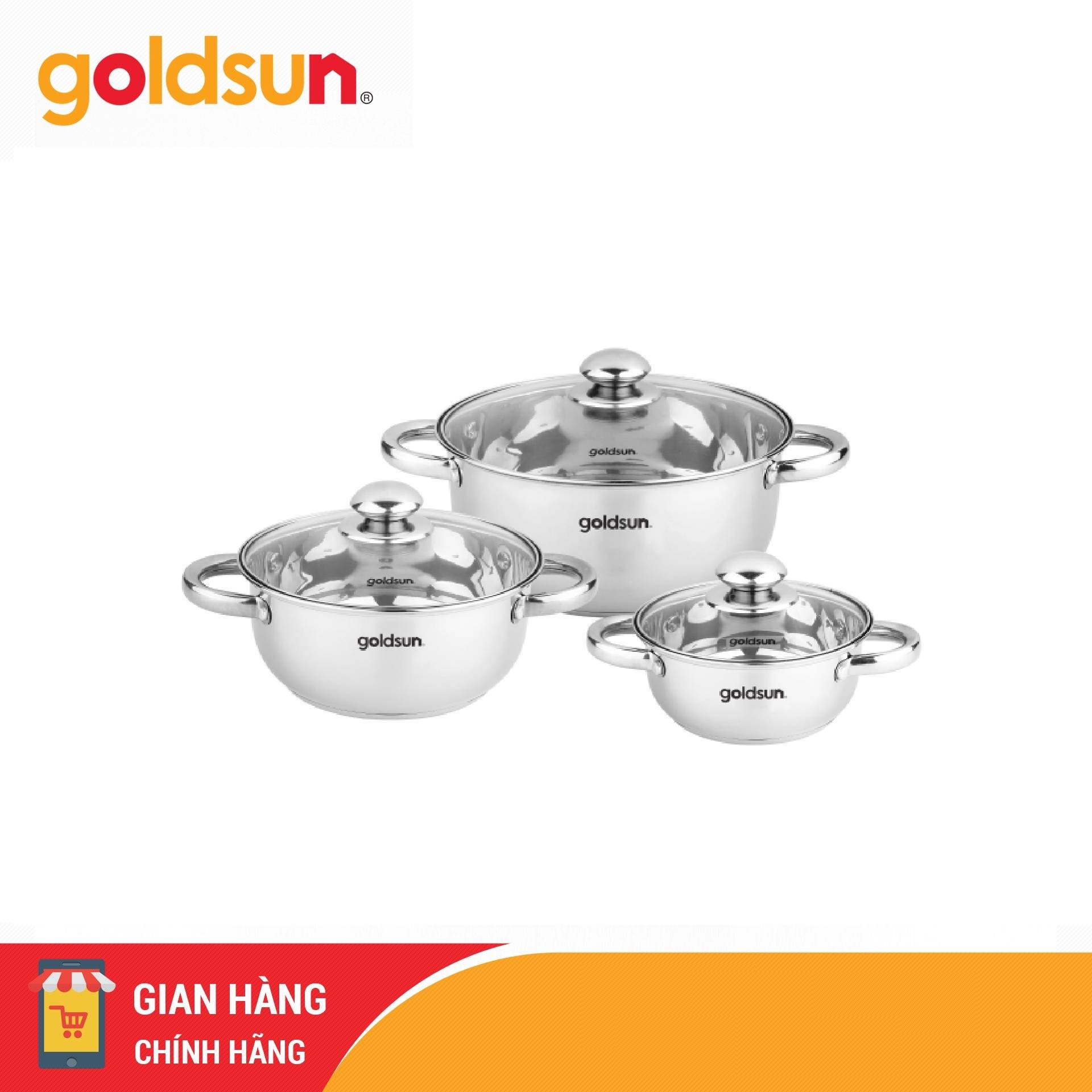 BỘ NỒI INOX GOLDSUN GE35-3306SGMT