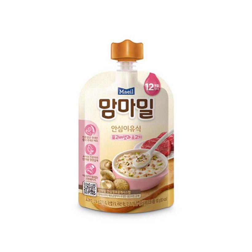 Cháo ăn dặm hữu cơ Mam'ma Nấm hương và thịt bò 100g