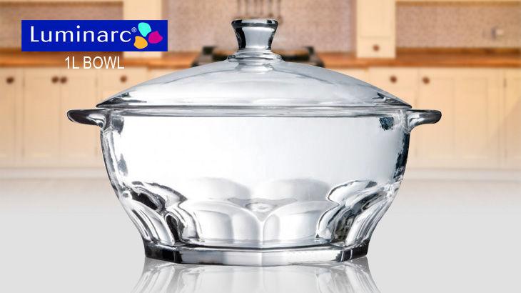 Thố thủy tinh có nắp Granity Luminarc H1582 1L