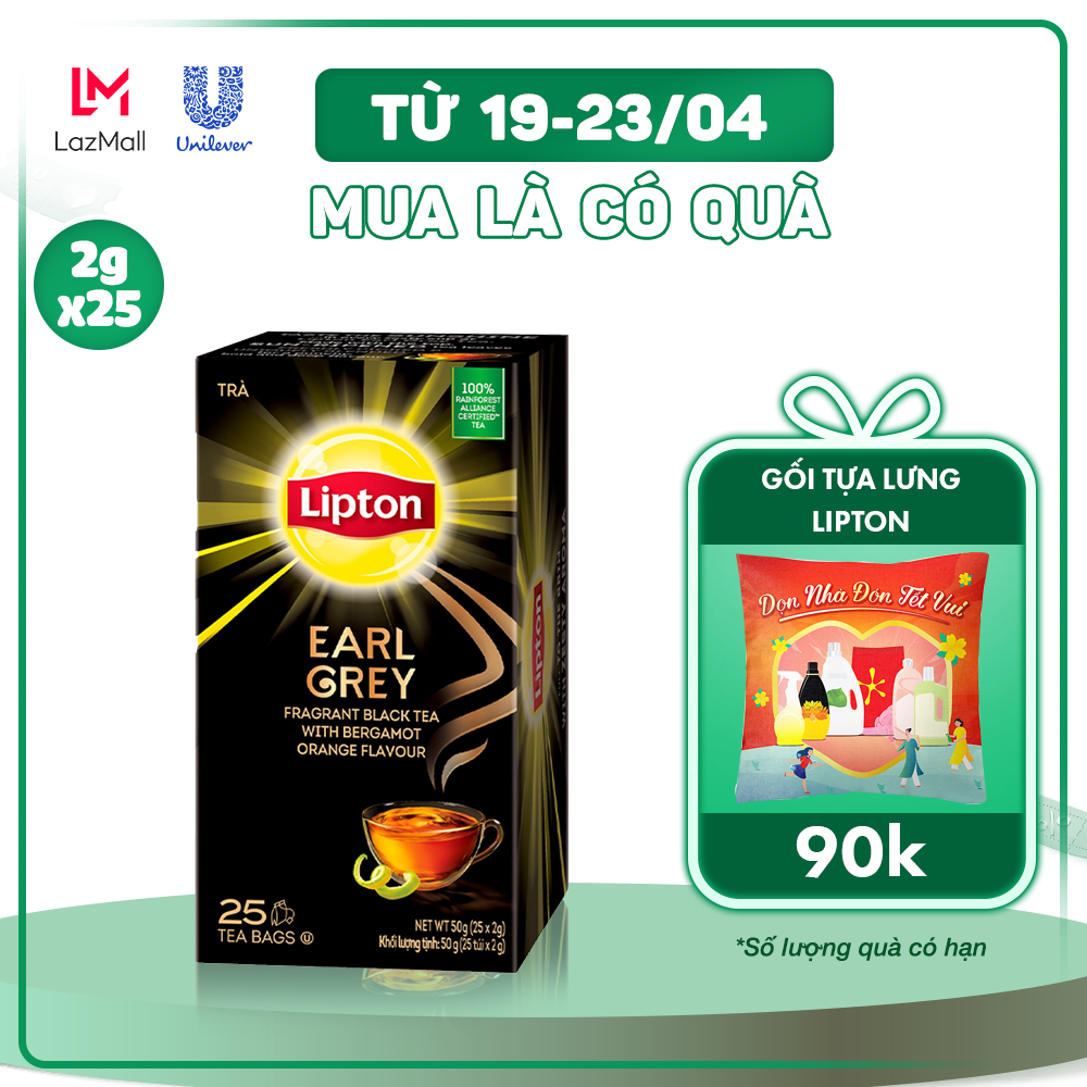 Trà Lipton Earl Grey túi lọc hộp 50g (25 gói)