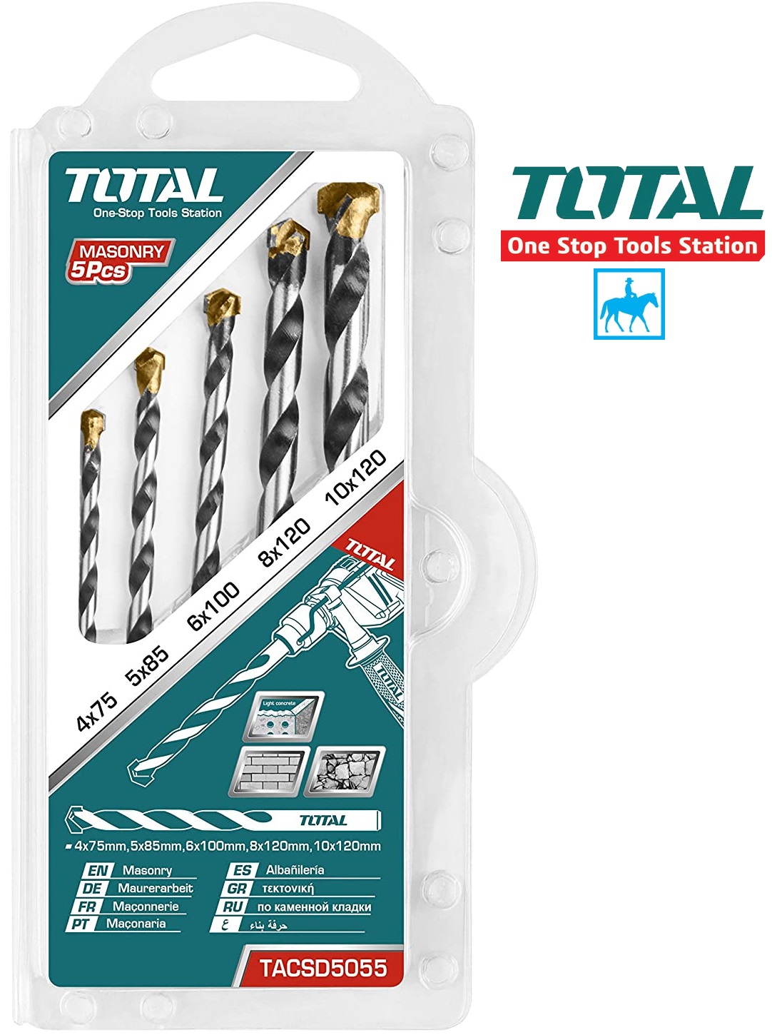 BỘ 5 MŨI KHOAN BÊ TÔNG TOTAL TACSD5055