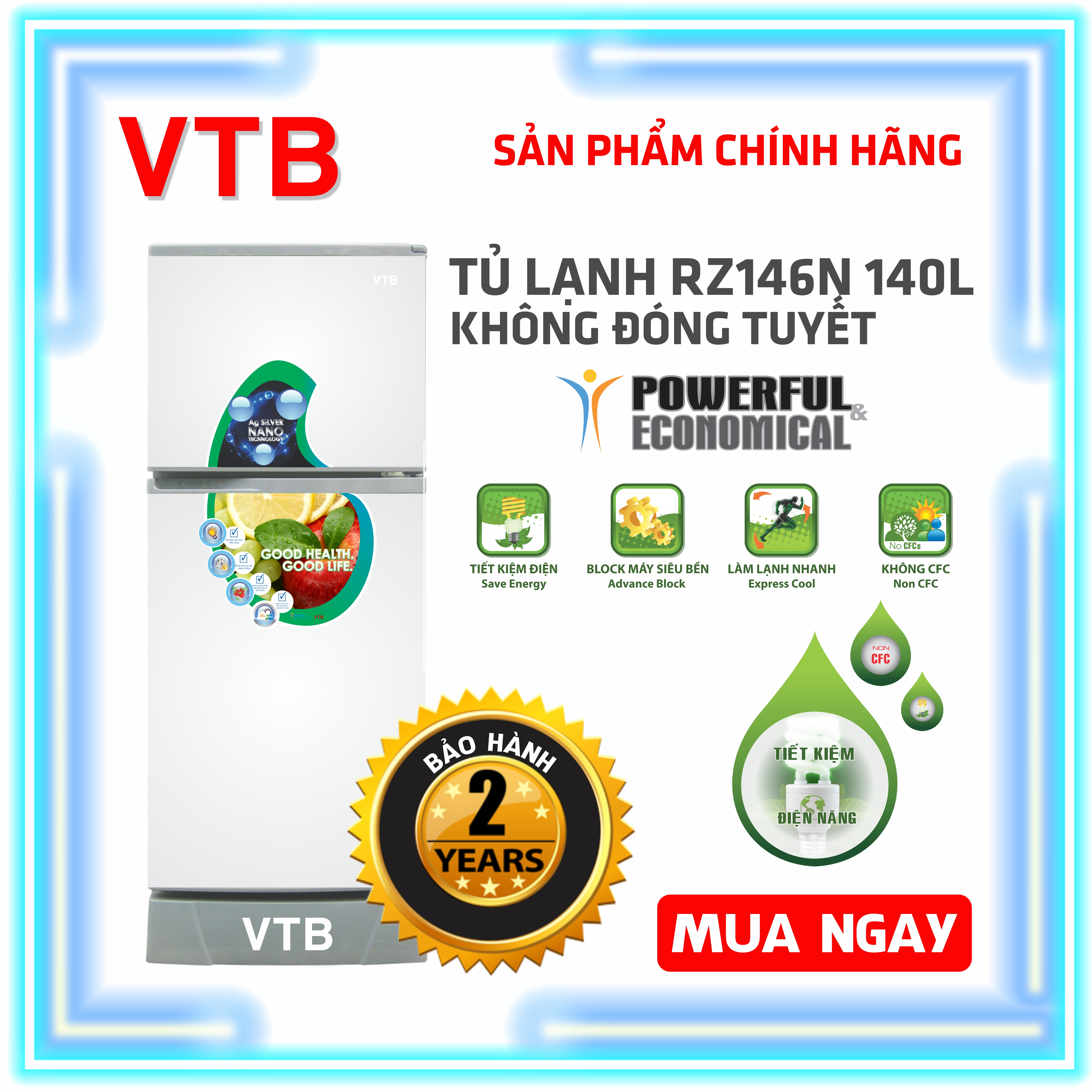 Tủ lạnh VTB RZ 146N 140L