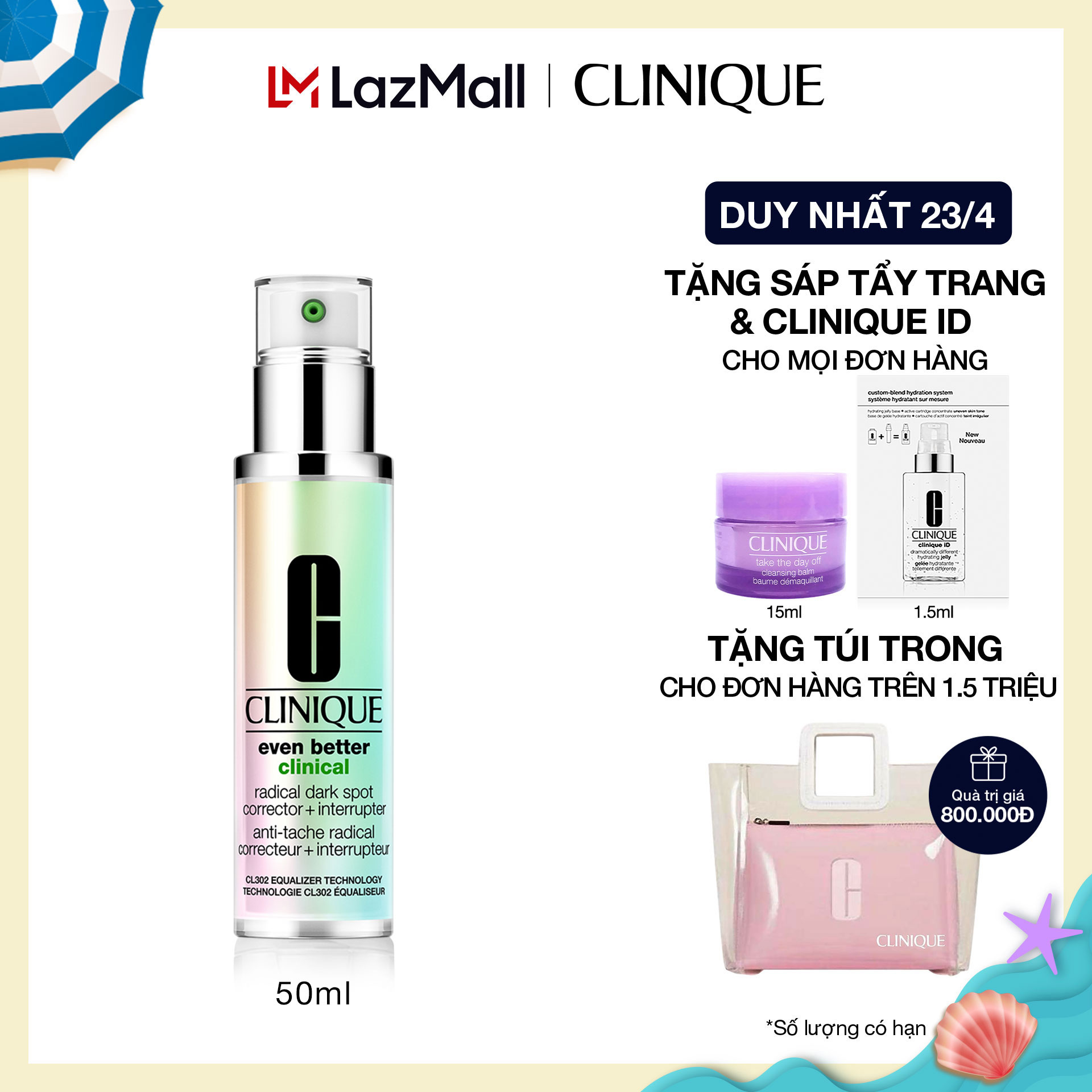 Tinh chất trị đốm nâu, đồi mồi, sẹo mụn Clinique Even Better Clinical Dark Spot Corrector & Optimizer 50ml