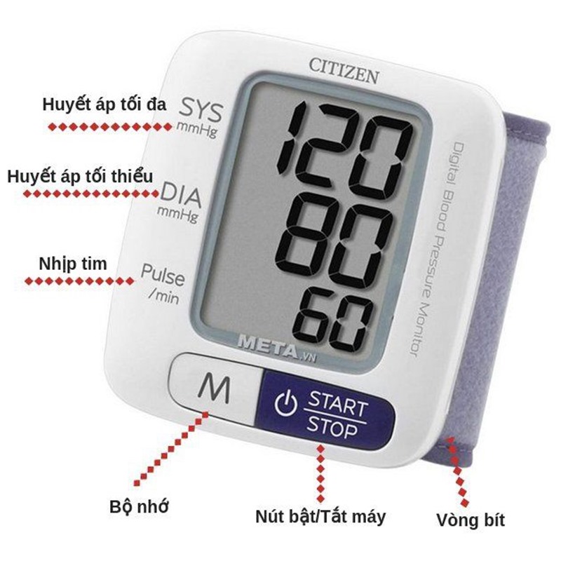Máy đo huyết áp cổ tay Citizen CH-650