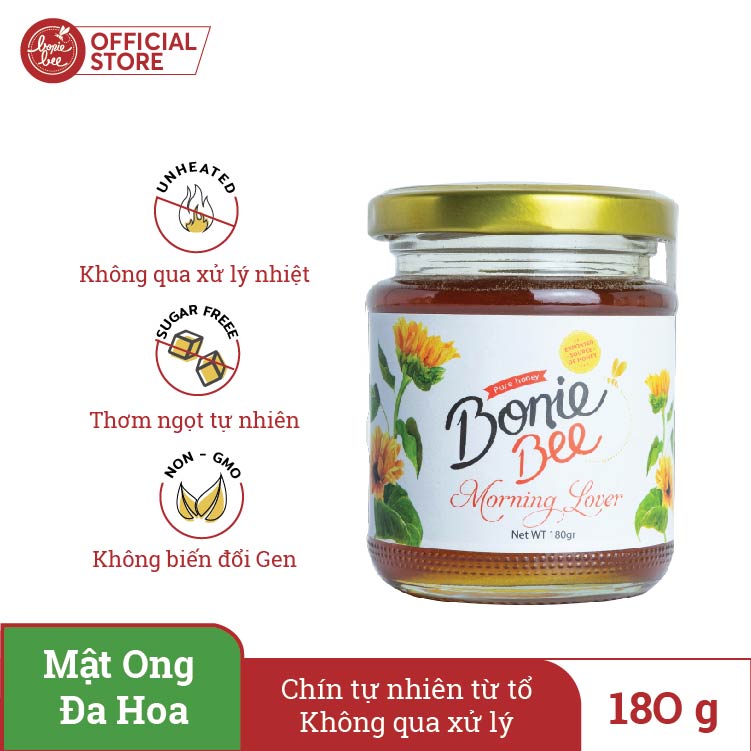 Mật ong đa hoa nguyên chất Bonie Bee Morning Lover 180g