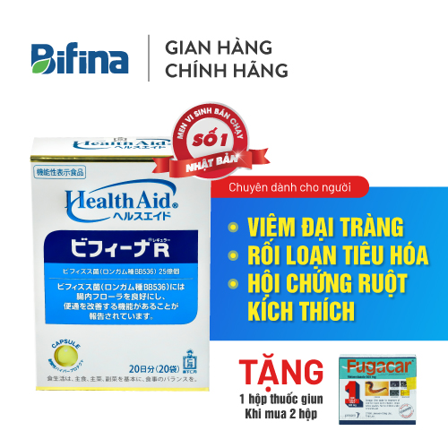 Bột men vi sinh sống hỗ trợ tiêu hóa Bifina R Nhật Bản 20 gói