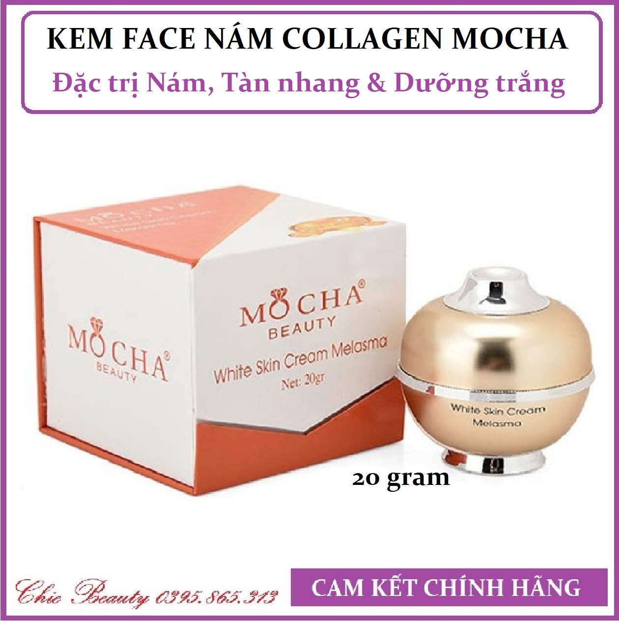 Kem trị nám Face Collagen tảo non Mocha