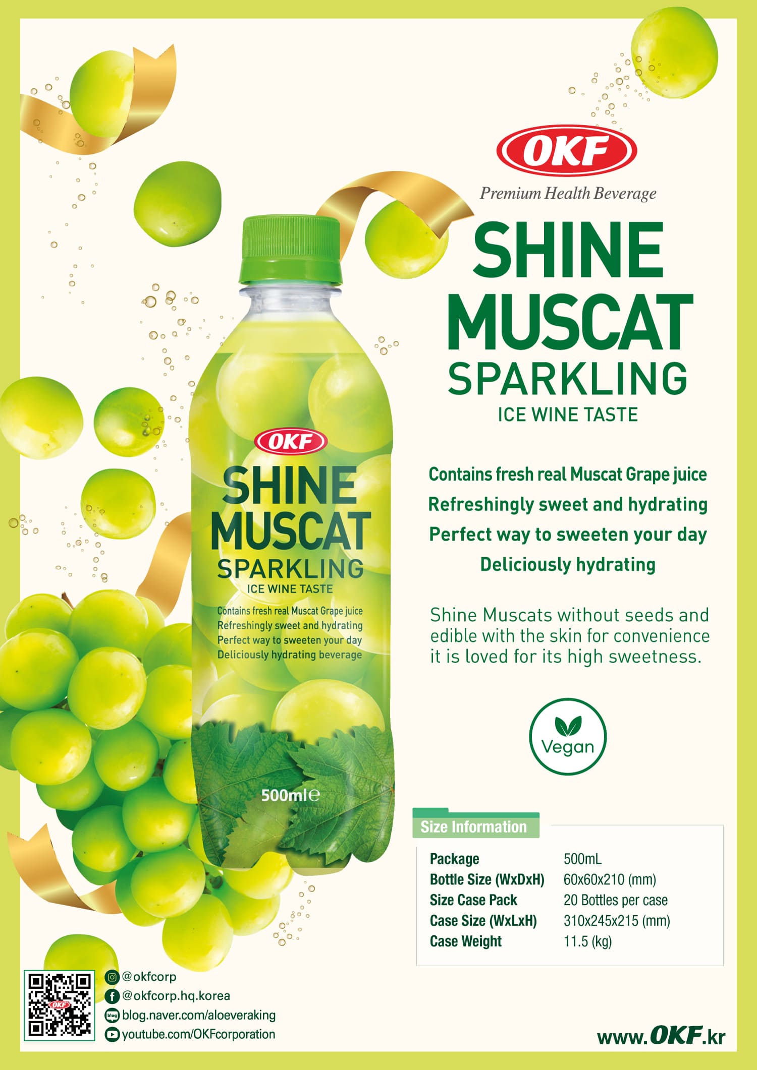 Nước ép OKF Nho Mẫu Đơn 500ml