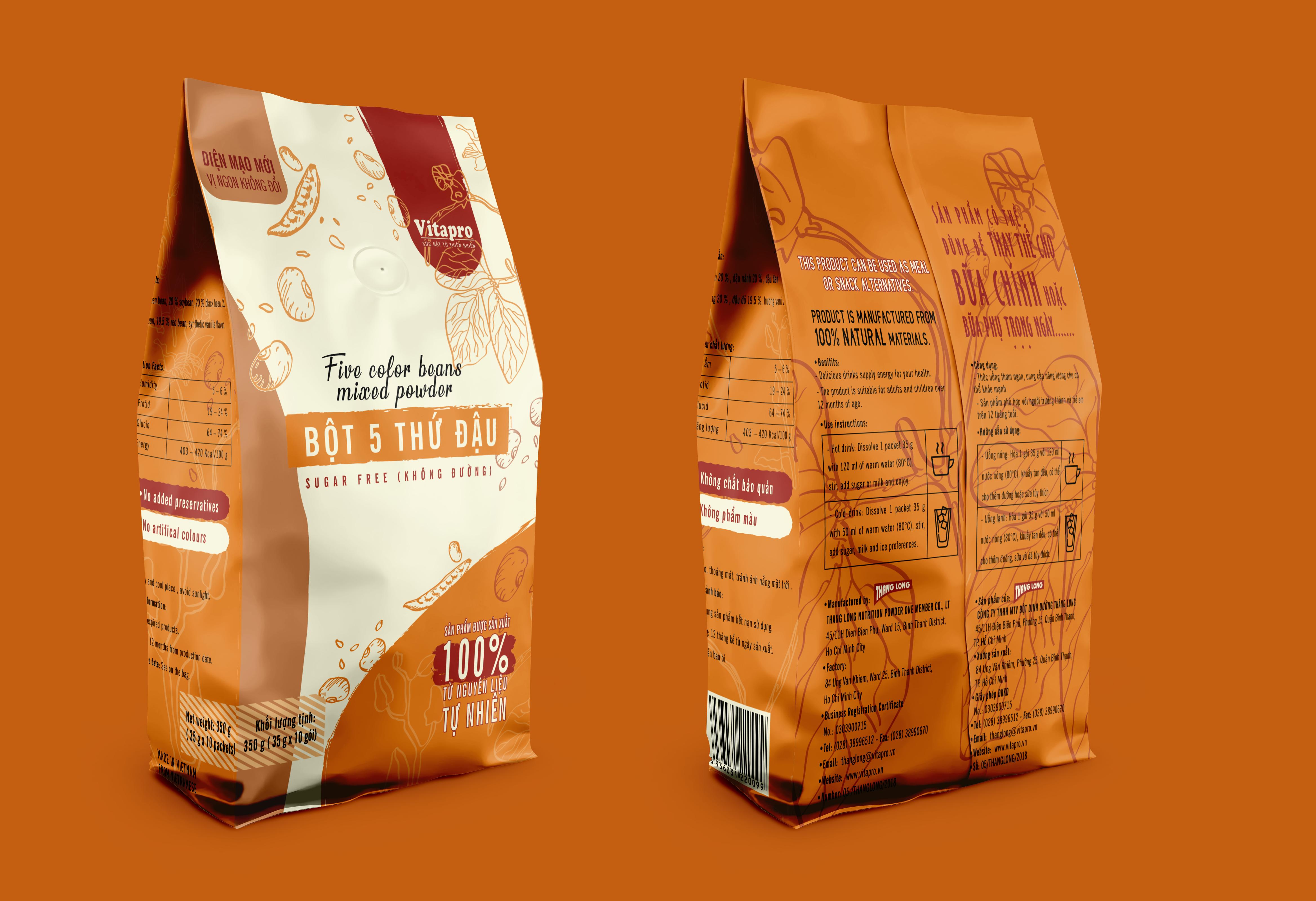 Bột 5 Thứ Đậu Không Đường Vitapro 350G
