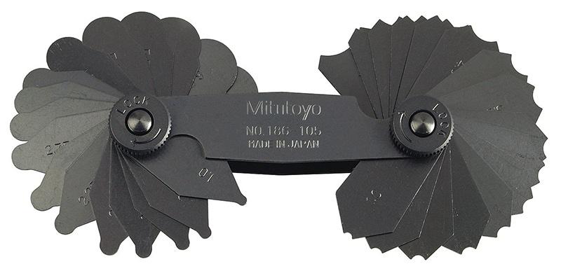 Dưỡng đo bán kính Mitutoyo 186-105 1 7mm 34 lá