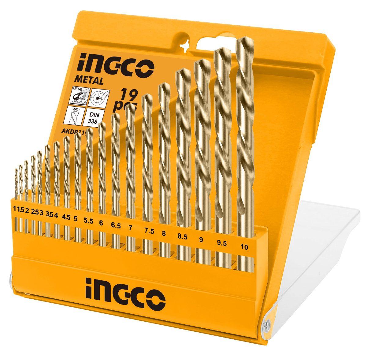 Bộ mũi khoan kim loại 19 chi tiết Ingco AKDB1195