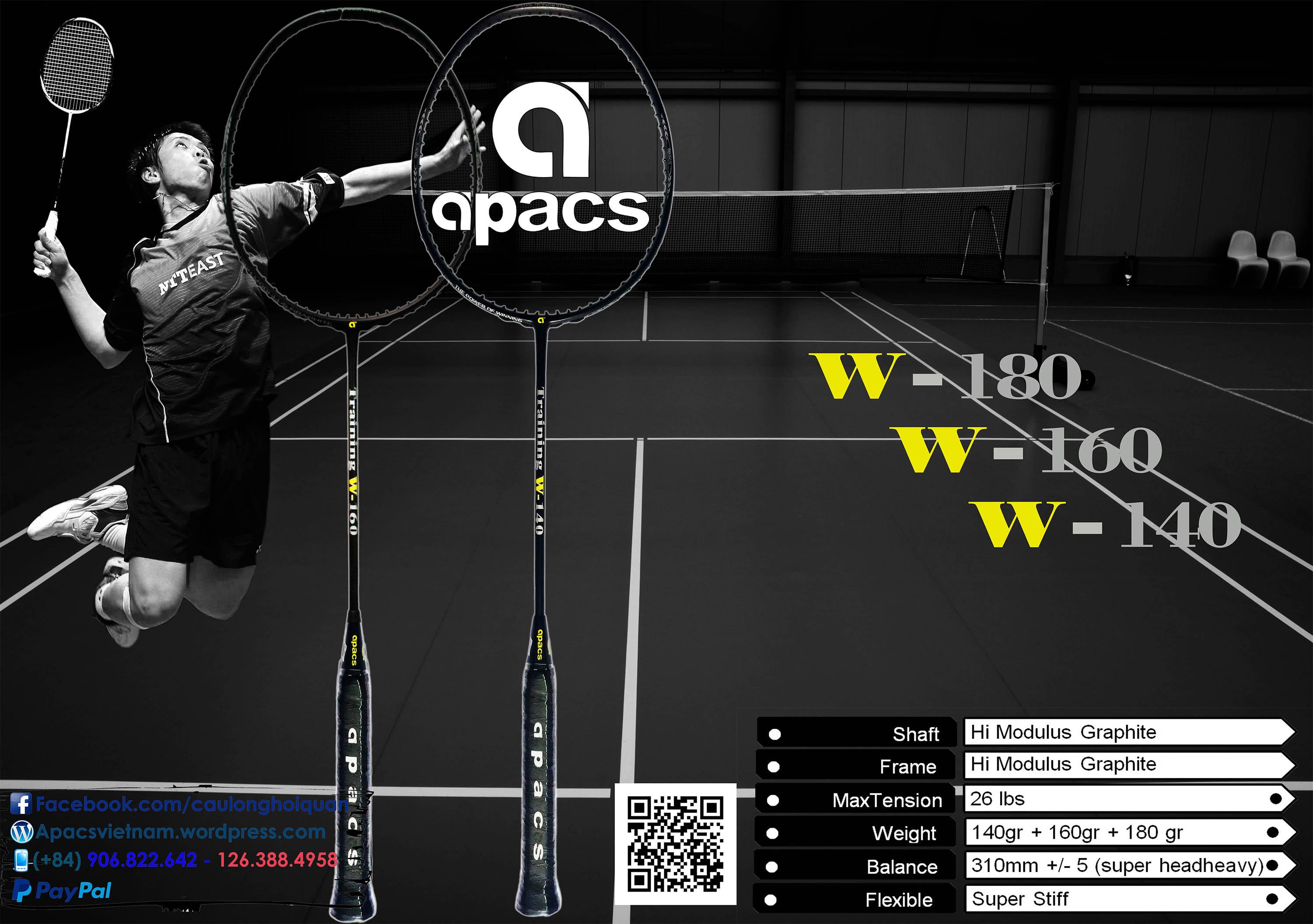 VỢT CẦU LỒNG APACS TRAINING 160G/160GR