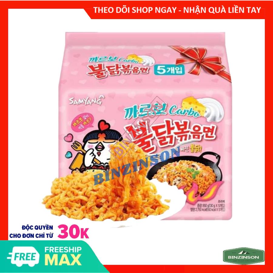 Mì SamYang phô mai carbonara hồng 130g combo 15 gói