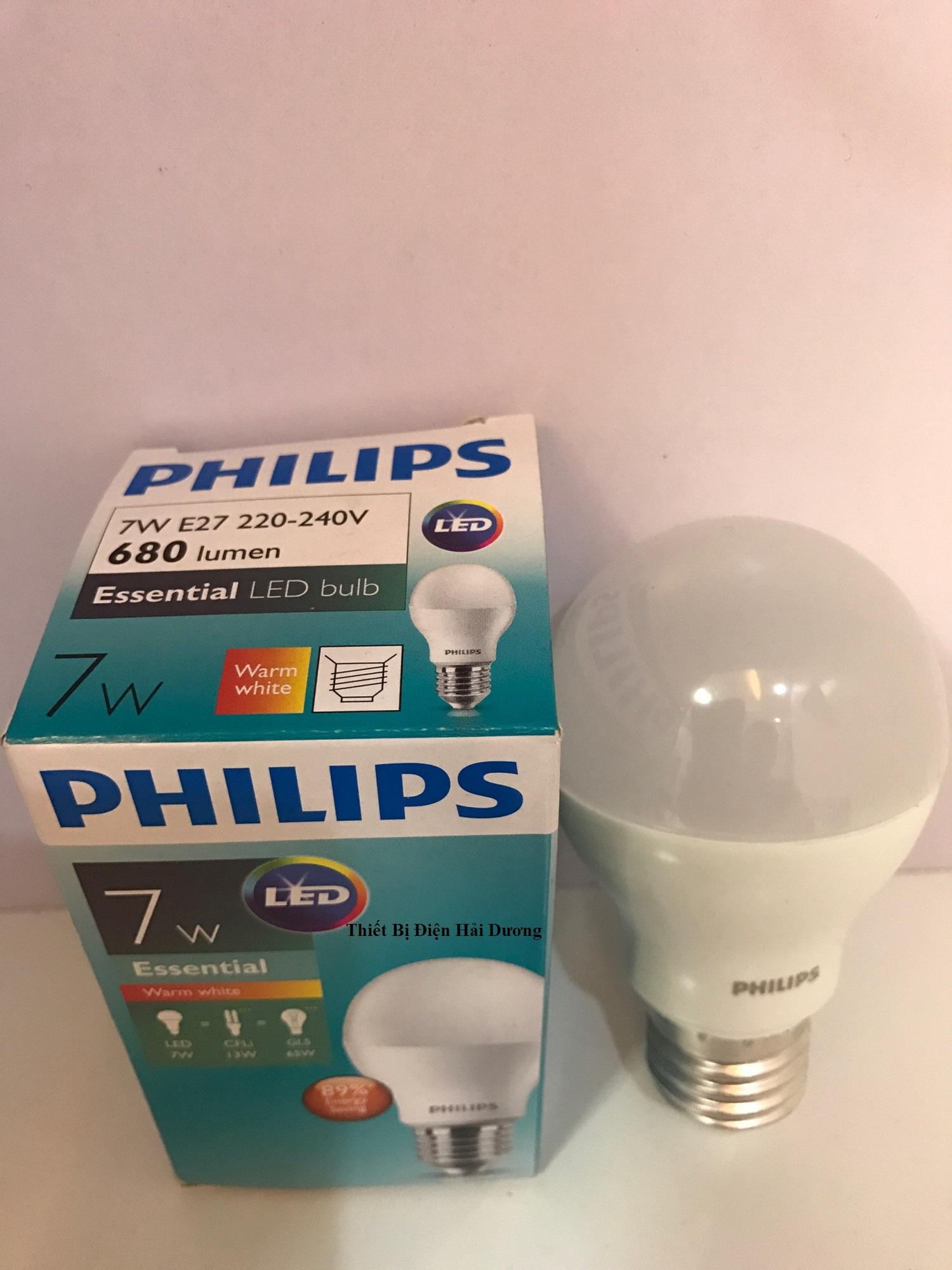  Bộ 6 bóng đèn Philips LED ESS LEDBulb 7W đuôi E27 230V P45 ánh sáng (Trắng,Vàng)+Tặng 1 bóng đèn Philips LED ESS LEDBulb 7W