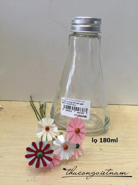 Combo 10 lọ thủy tinh Tam giác 180ml nắp Bạc