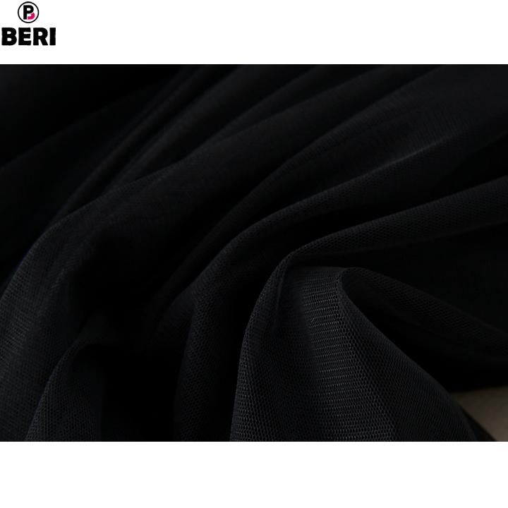 Chân váy voan lưới xòe BERI (đen) - CV018