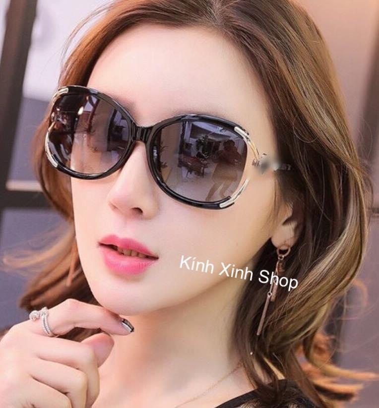 Kính râm Nữ thời trang Hoa trà sành điệu (Đen)