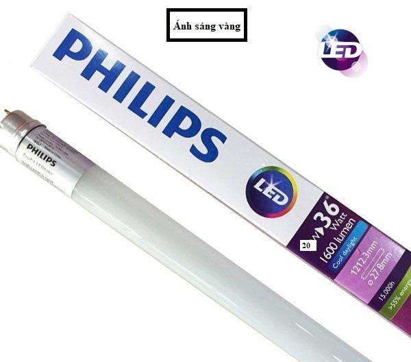 Bộ 10 Bóng đèn Siêu sáng LedTube EcoFit HO Philips 20W 1M2 (Trắng/Vàng) + Tặng kèm 10 máng đèn 1m2 Speiner