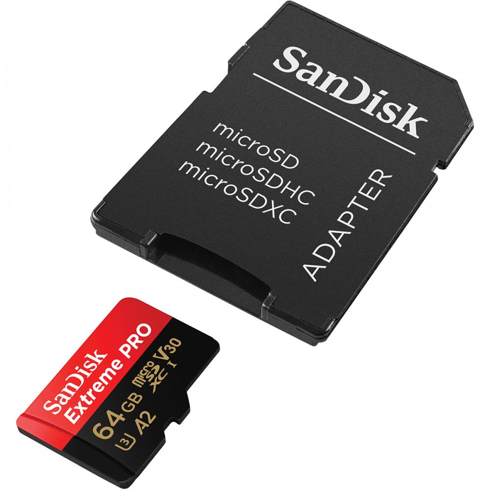 Thẻ nhớ MicroSDXC SanDisk Extreme PRO A2 - 64GB V30 U3 Class 10 UHS-I 200MB/s (SDSQXCU-064G-GN6MA)