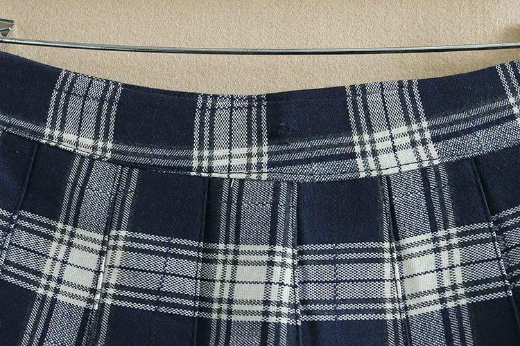 Chân Váy Xếp Li Sọc Caro Nữ